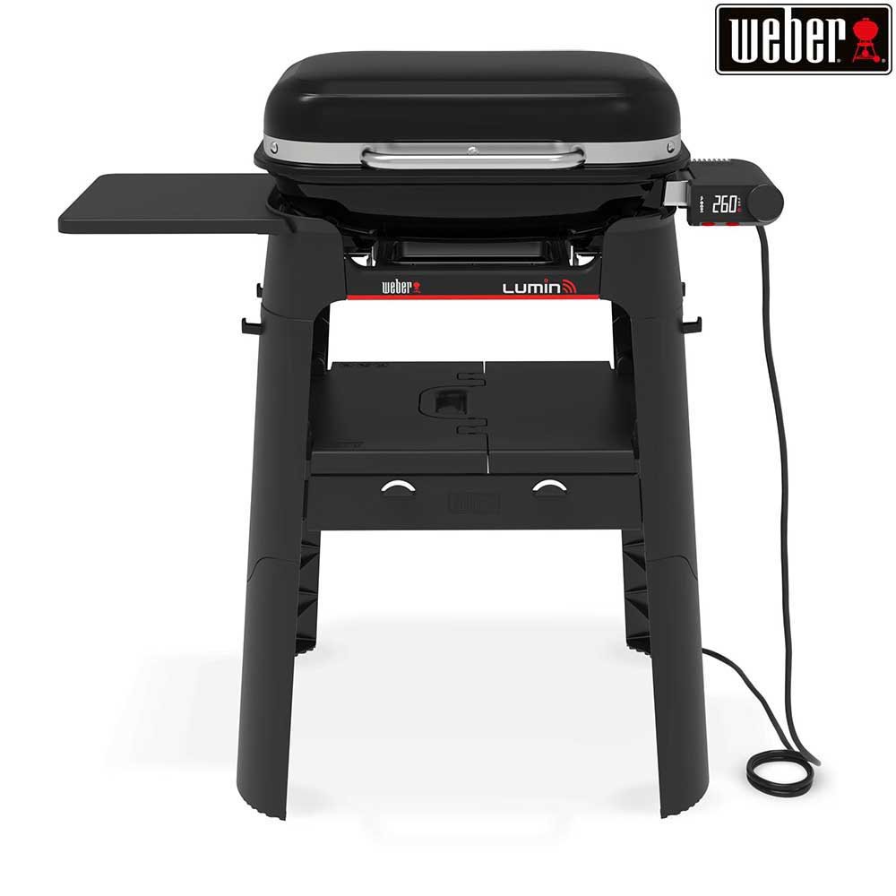 Ripiano Laterale Pieghevole Weber 6617 Per Barbecue Lumin – Ganci Portautensili, Dimensioni 63.5 X 71.5 X 55.5 Cm