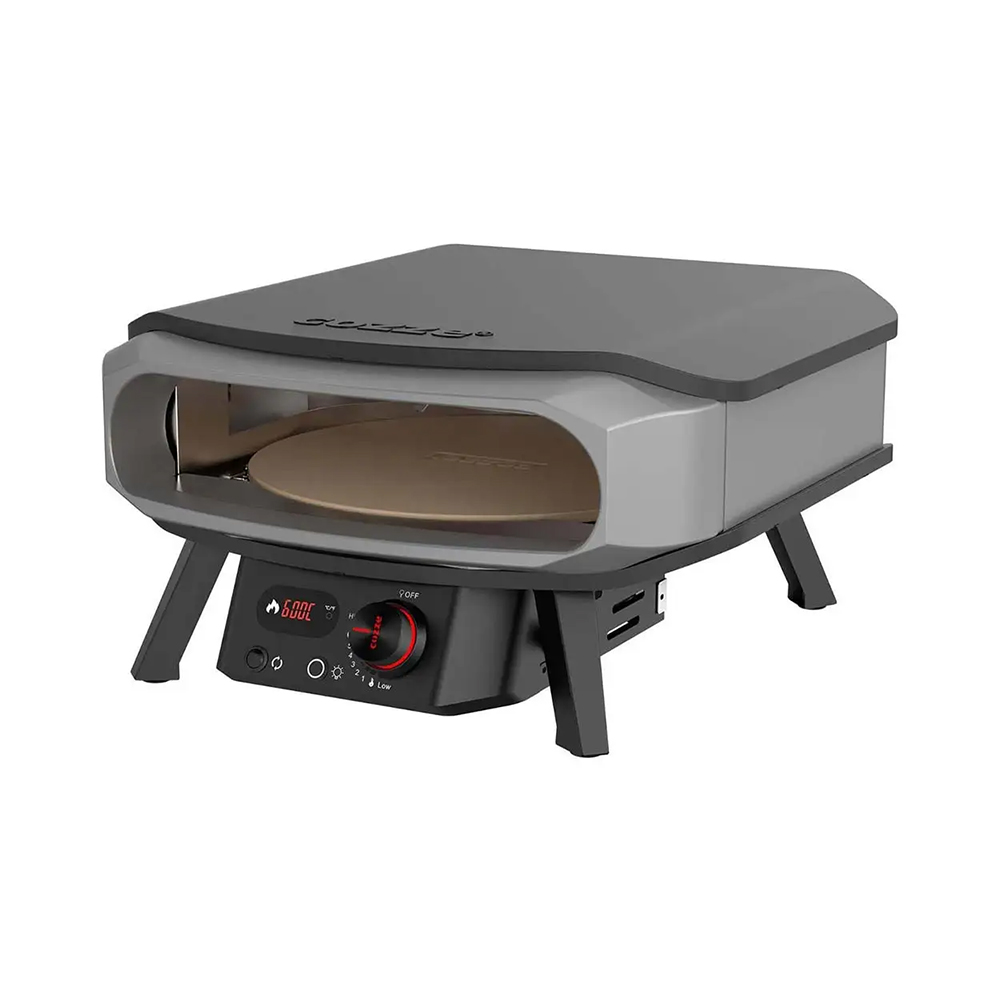 Bild von Cozze 17" Gas-Pizzaofen, Premium rotierender Pizzastein, digitaler Thermometer und LED-Licht